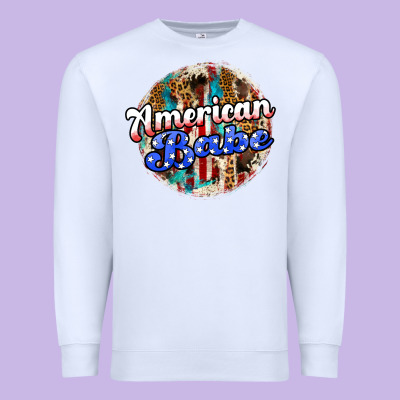 American Babe Premium Sweatshirt Designed By Jahusdesignshop