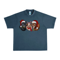 Midnight Navy Christmas Cows Urban Heavy Tee - RanaPortraitStore