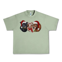 Oil Green Christmas Cows Urban Heavy Tee - RanaPortraitStore
