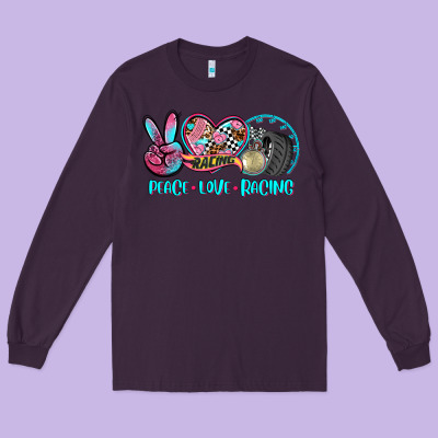 Peace Love Racing Long Sleeve Tee Designed By Adodesignshop