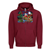 Burgundy heaux heaux heaux christmas louisiana swamp Zipper Hoodie - FaDigitalArtStudio