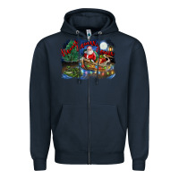 Navy heaux heaux heaux christmas louisiana swamp Zipper Hoodie - FaDigitalArtStudio