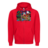 Red heaux heaux heaux christmas louisiana swamp Zipper Hoodie - FaDigitalArtStudio