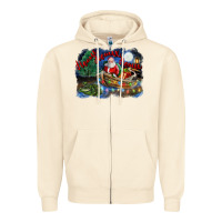 Sandshell heaux heaux heaux christmas louisiana swamp Zipper Hoodie - FaDigitalArtStudio