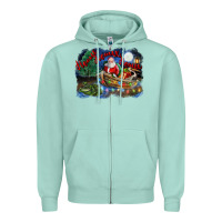 Seafoam heaux heaux heaux christmas louisiana swamp Zipper Hoodie - FaDigitalArtStudio