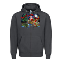 Smoke heaux heaux heaux christmas louisiana swamp Zipper Hoodie - FaDigitalArtStudio