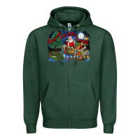 Sports Green heaux heaux heaux christmas louisiana swamp Zipper Hoodie - FaDigitalArtStudio