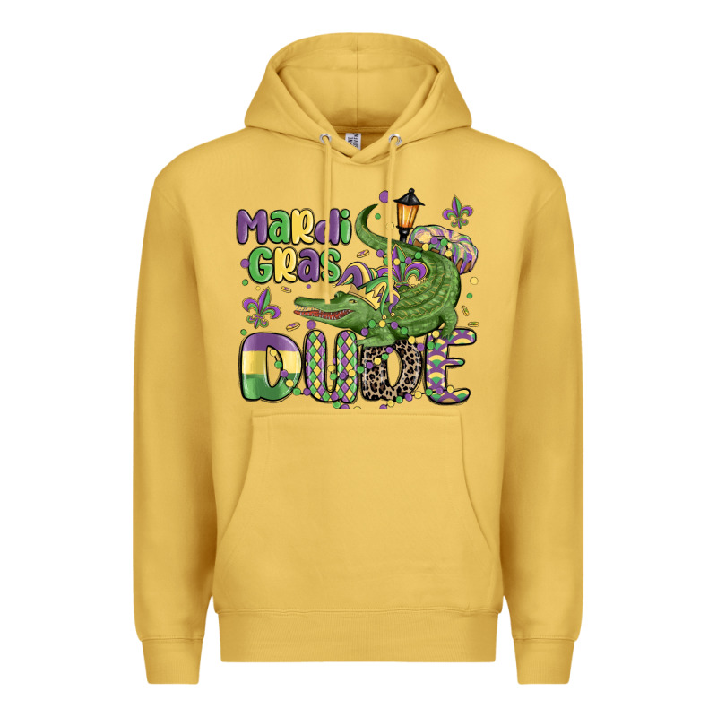 Mardi Gras Dude Alligator Premium Hoodie by MaliasSmallBusiness | Teevron