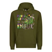 Army Green mardi gras dude alligator Premium Hoodie - MaliasSmallBusiness