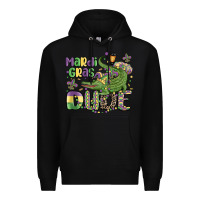 Black mardi gras dude alligator Premium Hoodie - MaliasSmallBusiness