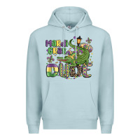 Blue Mist mardi gras dude alligator Premium Hoodie - MaliasSmallBusiness