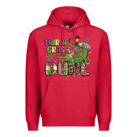 Cardinal mardi gras dude alligator Premium Hoodie - MaliasSmallBusiness