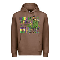 Chestnut mardi gras dude alligator Premium Hoodie - MaliasSmallBusiness