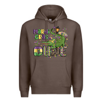 Coffee mardi gras dude alligator Premium Hoodie - MaliasSmallBusiness
