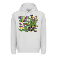 Dove Grey mardi gras dude alligator Premium Hoodie - MaliasSmallBusiness