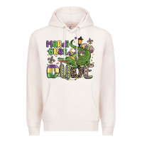 Pale Pink mardi gras dude alligator Premium Hoodie - MaliasSmallBusiness