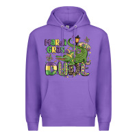 Purple mardi gras dude alligator Premium Hoodie - MaliasSmallBusiness
