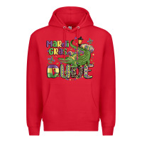 Red mardi gras dude alligator Premium Hoodie - MaliasSmallBusiness