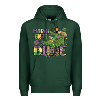 Sports Green mardi gras dude alligator Premium Hoodie - MaliasSmallBusiness