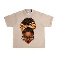 Plaid Bandana Afro Woman Urban Heavy Tee | Teevron