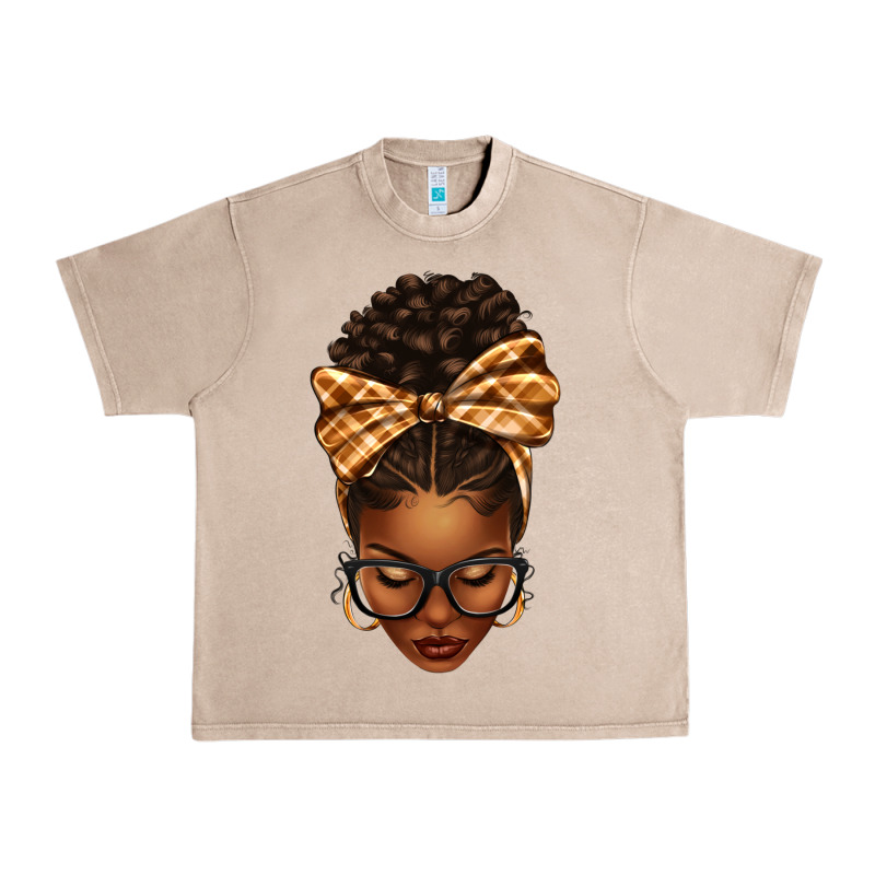 Plaid Bandana Afro Woman Urban Heavy Tee by texasbilliewilder | Teevron