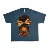 Midnight Navy plaid bandana afro woman Urban Heavy Tee - texasbilliewilder