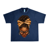 Navy plaid bandana afro woman Urban Heavy Tee - texasbilliewilder