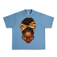 Pebble Blue plaid bandana afro woman Urban Heavy Tee - texasbilliewilder