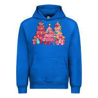 Cobalt Pink Christmas trees Urban Hoodie - NancyCooperArtShop