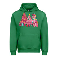 Emerald Pink Christmas trees Urban Hoodie - NancyCooperArtShop