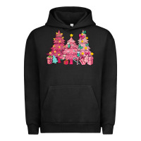 Pigment Black Pink Christmas trees Urban Hoodie - NancyCooperArtShop