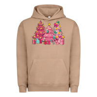 Pigment Burro Pink Christmas trees Urban Hoodie - NancyCooperArtShop