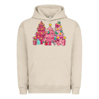 Pigment French Oak Pink Christmas trees Urban Hoodie - NancyCooperArtShop