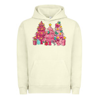 Pigment Pistachio Pink Christmas trees Urban Hoodie - NancyCooperArtShop