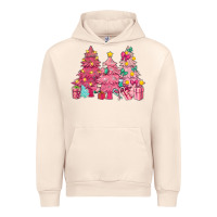 Sandshell Pink Christmas trees Urban Hoodie - NancyCooperArtShop