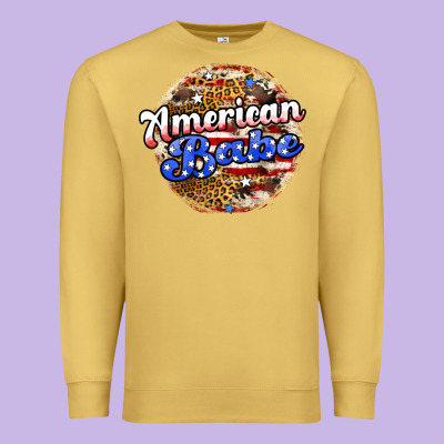 American Babe Premium Sweatshirt Designed By Jahusdesignshop