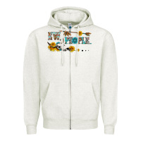 Oatmeal Heather ew people with cross Zipper Hoodie - HRA Design Shop