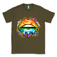 Army Green rainbow lips Classic Tee - Zillion Design Studio