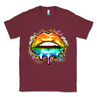 Burgundy rainbow lips Classic Tee - Zillion Design Studio