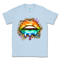Dusty Blue rainbow lips Classic Tee - Zillion Design Studio