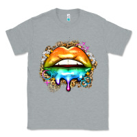 Heather Grey rainbow lips Classic Tee - Zillion Design Studio