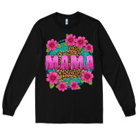 Black mama leopard background Long Sleeve Tee - texasbilliewilder
