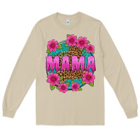 Mama Leopard Background Long Sleeve Tee | Teevron