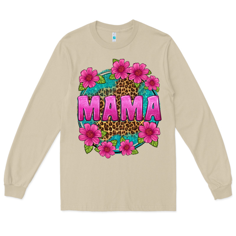 Mama Leopard Background Long Sleeve Tee by texasbilliewilder | Teevron