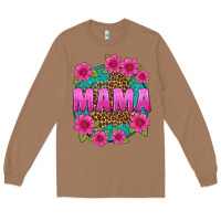 Toasted Coconut mama leopard background Long Sleeve Tee - texasbilliewilder