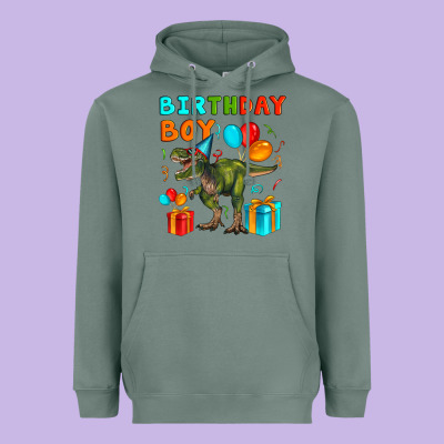 Birthday Boy T Rex Heavyweight Hoodie Designed By Artiststas