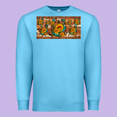 Sunflower Gemstone Leopard Cowhide Horseshoe License Plate Premium Sweatshirt Designed By Artiststas