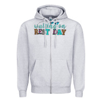 Heather Grey waiting on rest day Zipper Hoodie - HRA Design Shop
