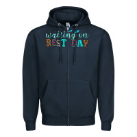 Navy waiting on rest day Zipper Hoodie - HRA Design Shop
