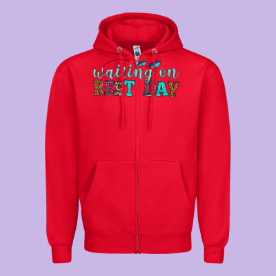 Waiting On Rest Day Zipper Hoodie Designed By Hra Design Shop